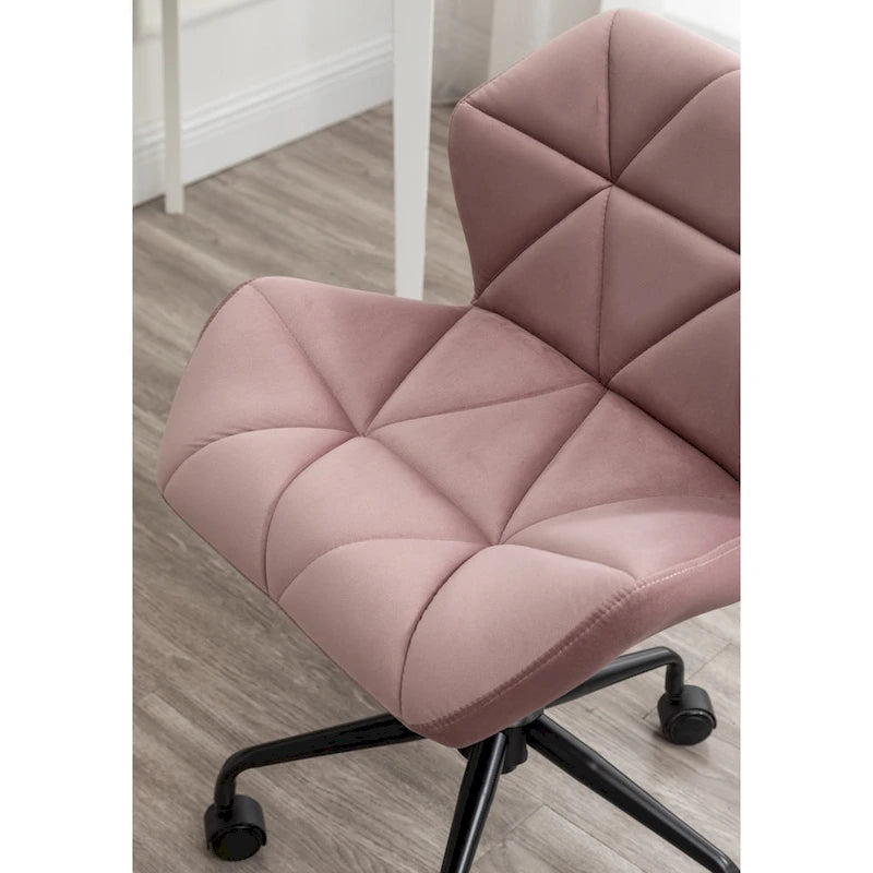 Chaise de bureau pivotante réglable capitonnée diamant