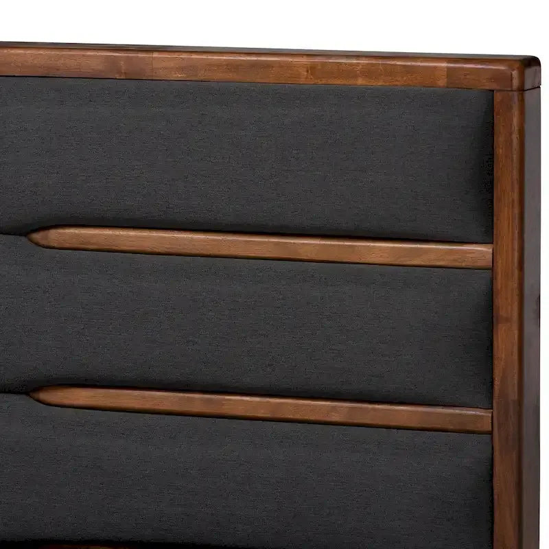 Lit plateforme moderne en bois rembourré avec tiroirs de rangement