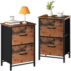 Tables de chevet (lot de 2) avec tiroirs en tissu