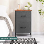 Tables de chevet (lot de 2) avec tiroirs en tissu