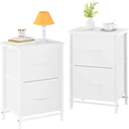Tables de chevet (lot de 2) avec tiroirs en tissu