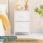 Tables de chevet (lot de 2) avec tiroirs en tissu
