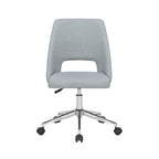 Chaise de bureau sans accoudoirs avec assise en tissu de lin et roulettes