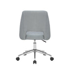 Chaise de bureau sans accoudoirs avec assise en tissu de lin et roulettes