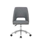 Chaise de bureau sans accoudoirs avec assise en tissu de lin et roulettes