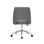 Chaise de bureau sans accoudoirs avec assise en tissu de lin et roulettes