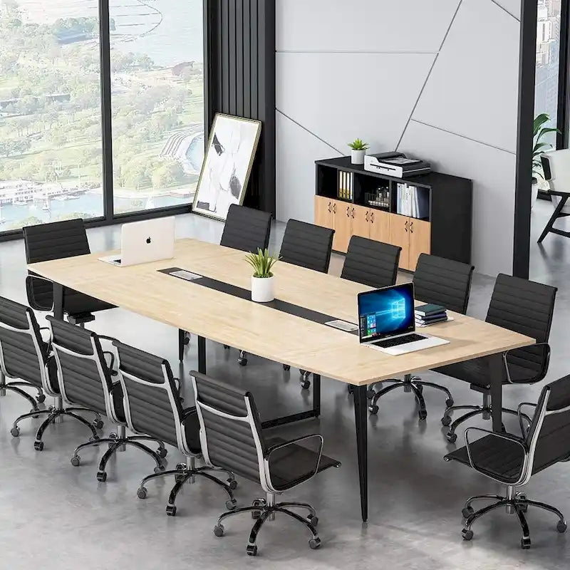 Table de conférence de 239 x 119 cm avec passe-câbles