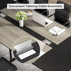 Table de conférence de 239 x 119 cm avec passe-câbles