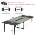 Table de conférence de 239 x 119 cm avec passe-câbles