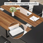 Table de conférence de 239 x 119 cm avec passe-câbles