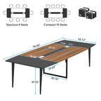 Table de conférence de 239 x 119 cm avec passe-câbles