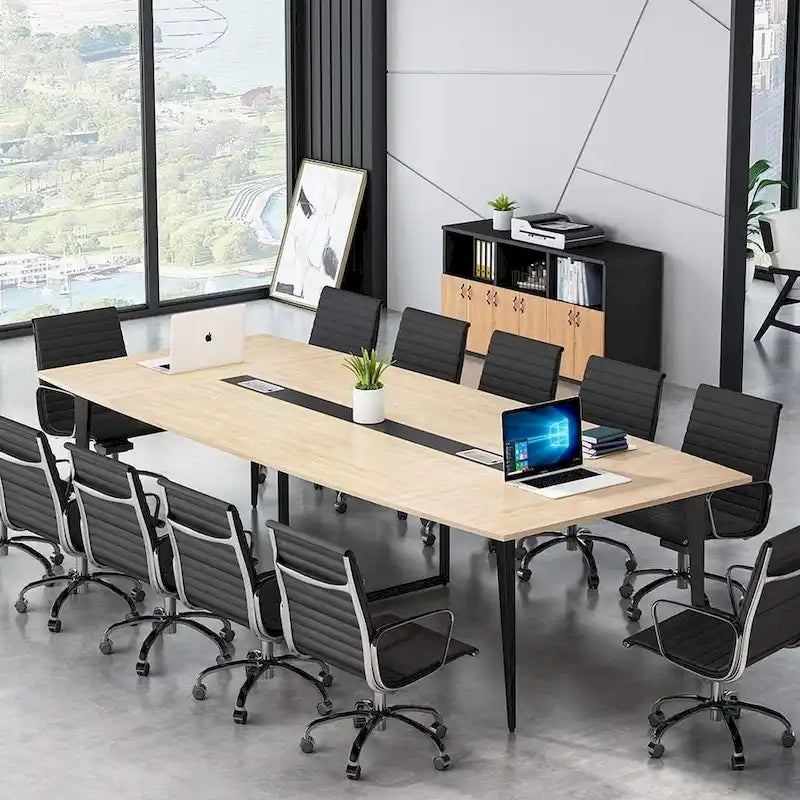 Table de conférence de 239 x 119 cm avec passe-câbles