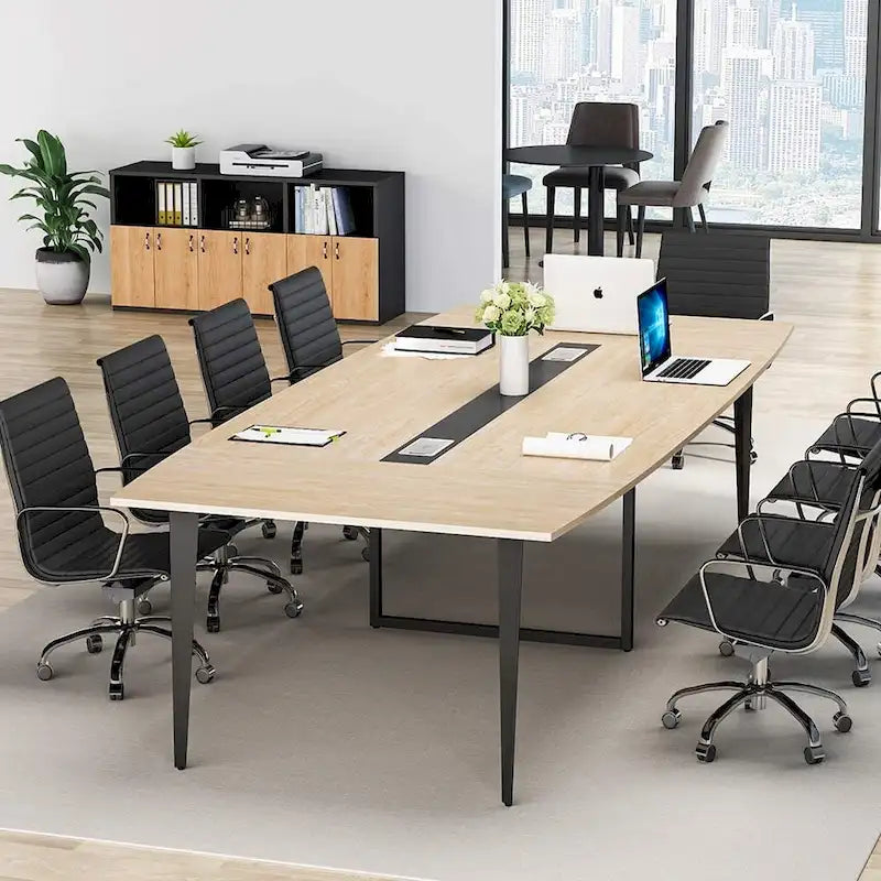 Table de conférence de 239 x 119 cm avec passe-câbles