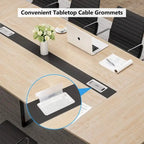 Table de conférence de 239 x 119 cm avec passe-câbles