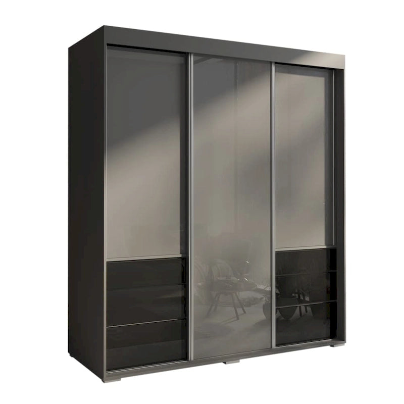 Armoire 3 portes vitrées, 180 cm de large