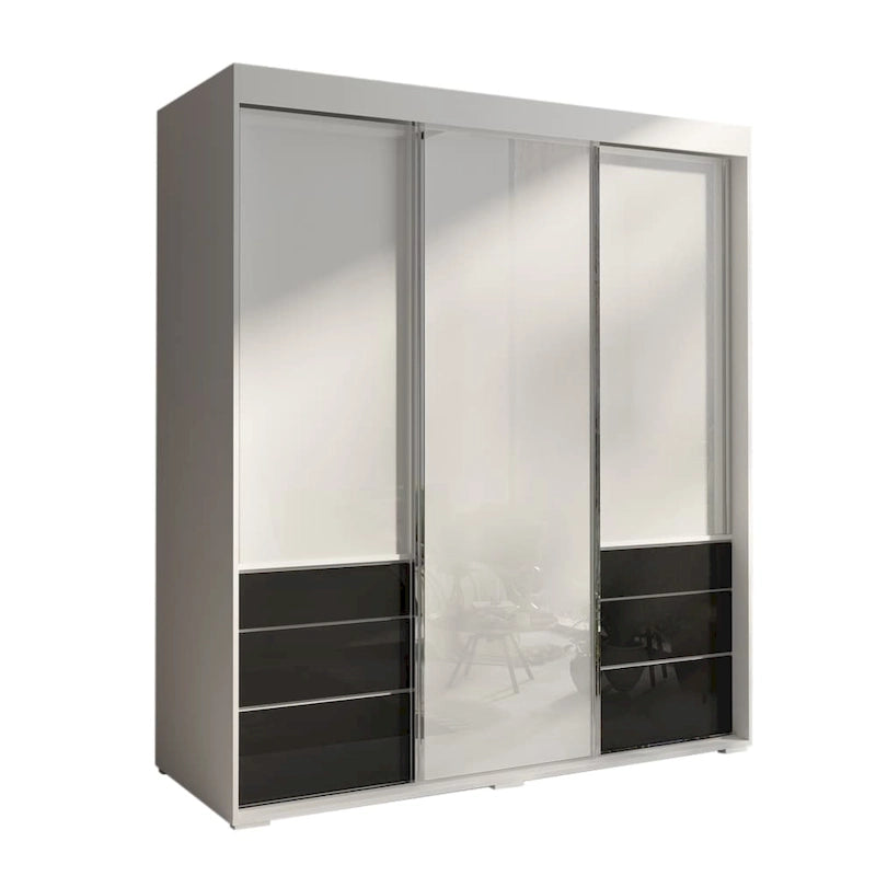 Armoire 3 portes vitrées, 180 cm de large
