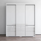 Armoire 3 portes vitrées, 180 cm de large