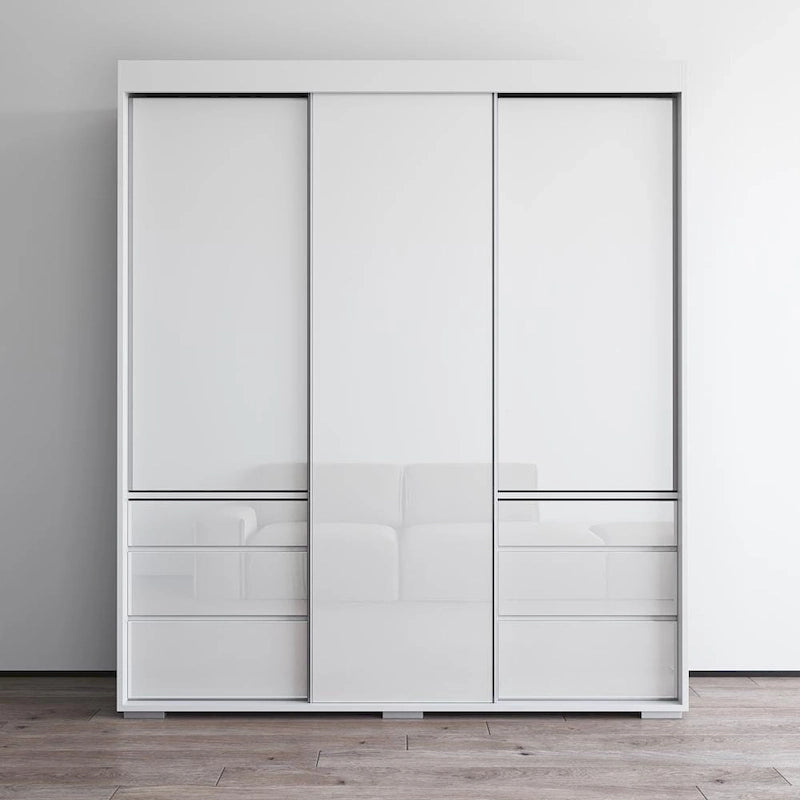 Armoire 3 portes vitrées, 180 cm de large