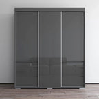 Armoire 3 portes vitrées, 180 cm de large