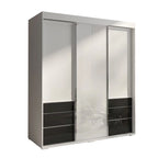 Armoire 3 portes vitrées, 180 cm de large