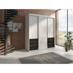 Armoire 3 portes vitrées, 180 cm de large