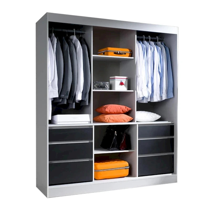 Armoire 3 portes vitrées, 180 cm de large