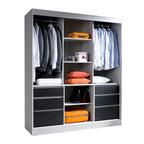 Armoire 3 portes vitrées, 180 cm de large