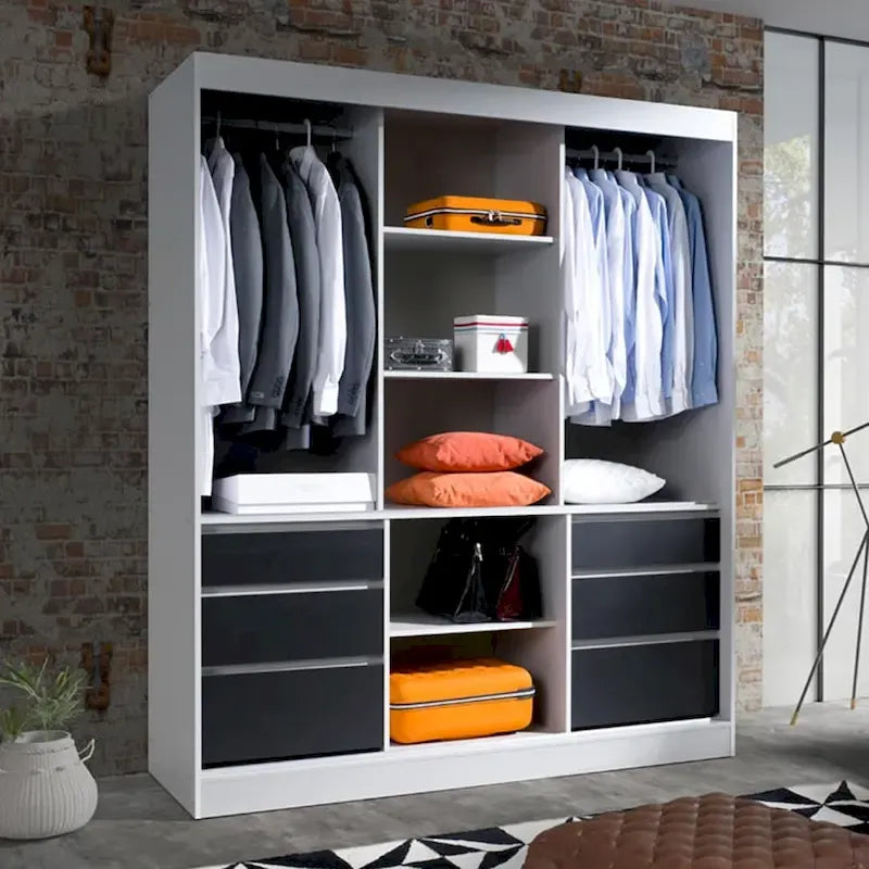 Armoire 3 portes vitrées, 180 cm de large