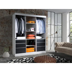 Armoire 3 portes vitrées, 180 cm de large