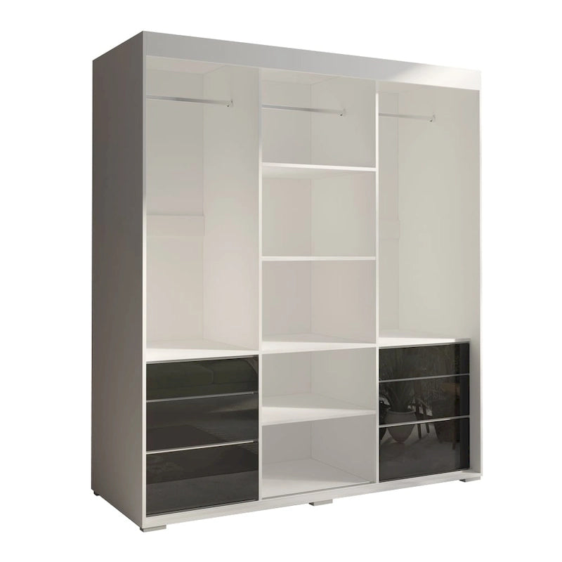 Armoire 3 portes vitrées, 180 cm de large