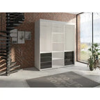 Armoire 3 portes vitrées, 180 cm de large