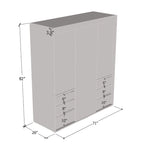 Armoire 3 portes vitrées, 180 cm de large