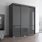 Armoire 3 portes vitrées, 180 cm de large