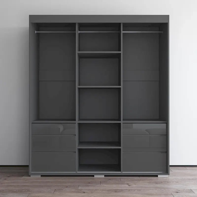 Armoire 3 portes vitrées, 180 cm de large