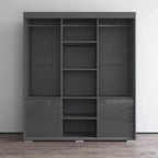 Armoire 3 portes vitrées, 180 cm de large