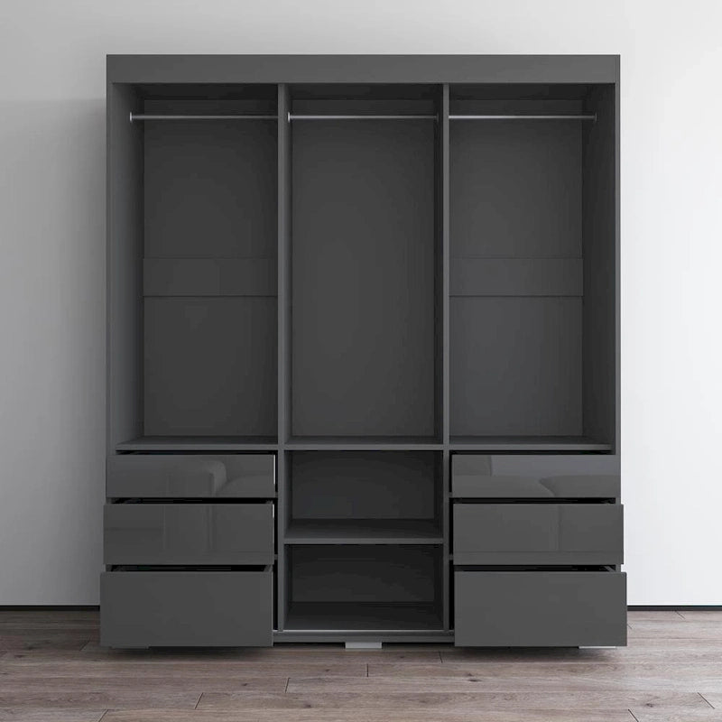 Armoire 3 portes vitrées, 180 cm de large