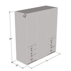 Armoire 3 portes vitrées, 180 cm de large
