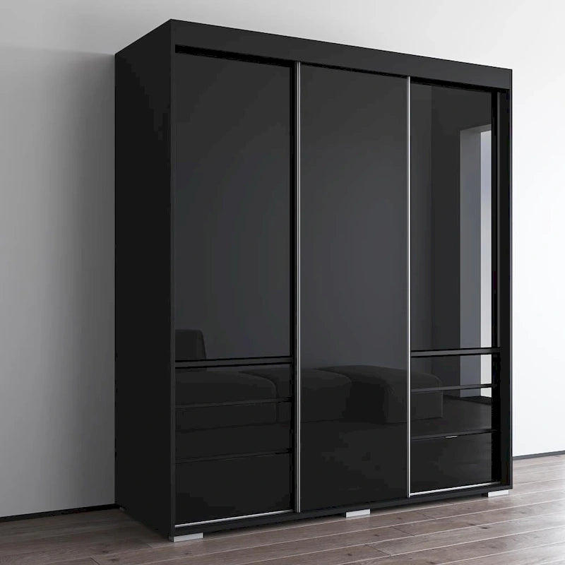 Armoire 3 portes vitrées, 180 cm de large