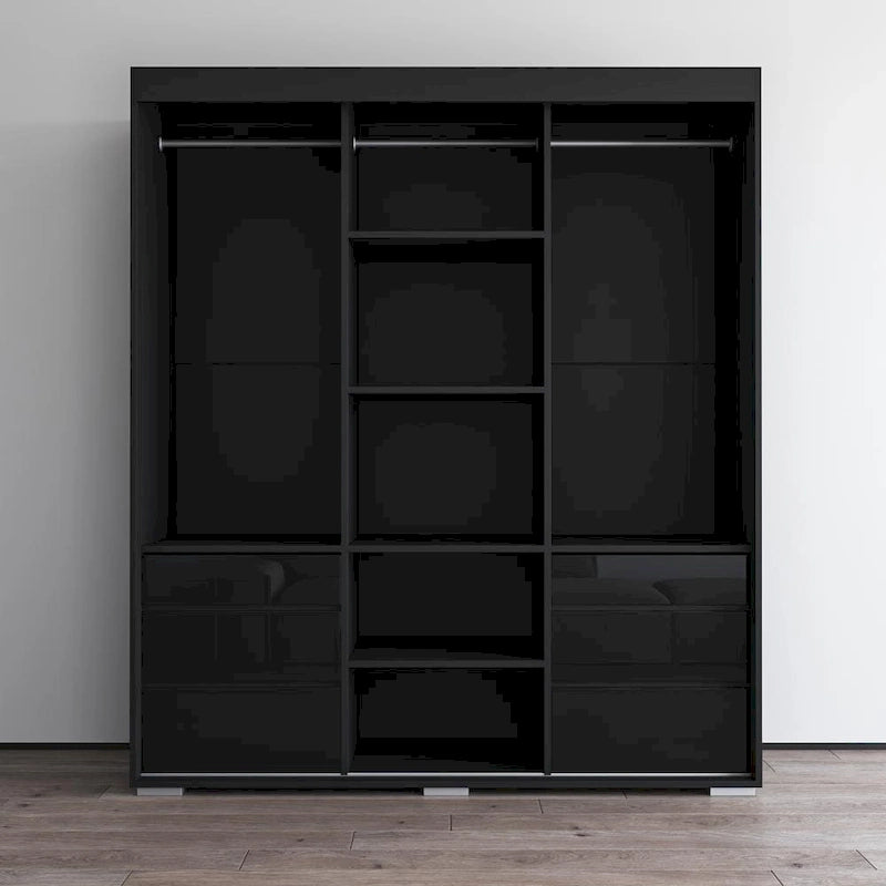Armoire 3 portes vitrées, 180 cm de large