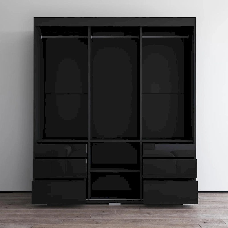 Armoire 3 portes vitrées, 180 cm de large