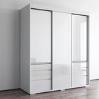 Armoire 3 portes vitrées, 180 cm de large