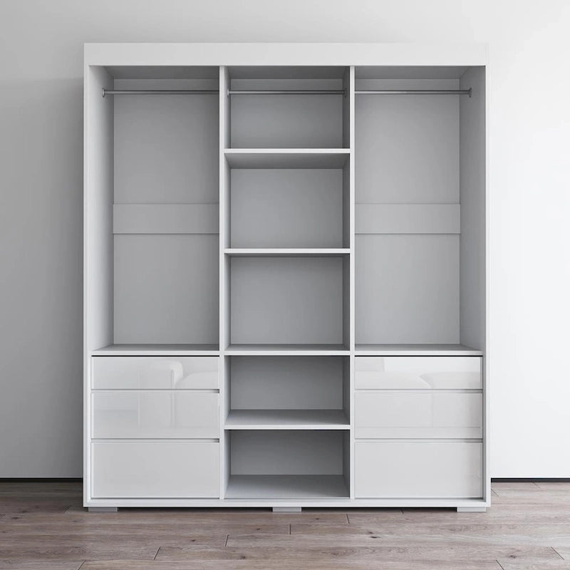 Armoire 3 portes vitrées, 180 cm de large