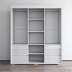 Armoire 3 portes vitrées, 180 cm de large