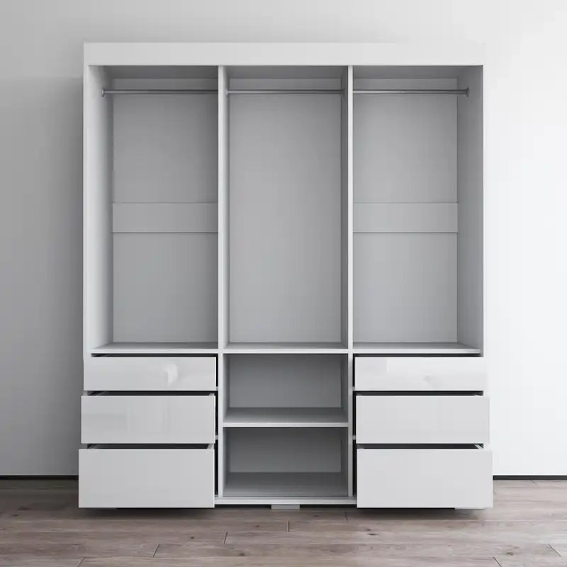 Armoire 3 portes vitrées, 180 cm de large