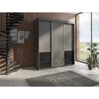 Armoire 3 portes vitrées, 180 cm de large
