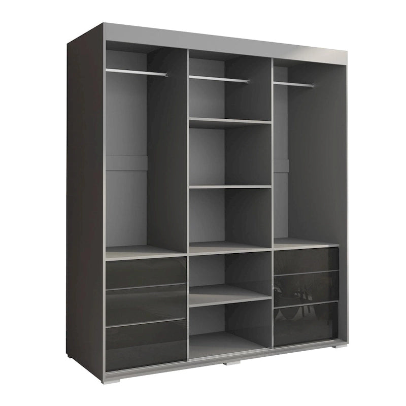 Armoire 3 portes vitrées, 180 cm de large