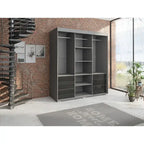 Armoire 3 portes vitrées, 180 cm de large