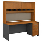 Bureau de 72 po L x 30 po P avec huche et classeur mobile