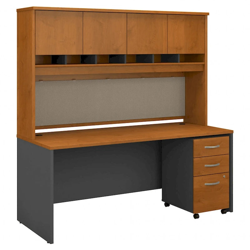 Bureau de 72 po L x 30 po P avec huche et classeur mobile