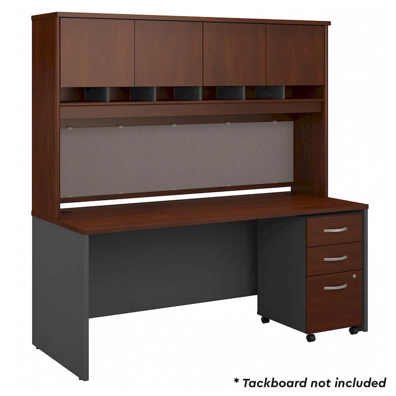 Bureau de 72 po L x 30 po P avec huche et classeur mobile